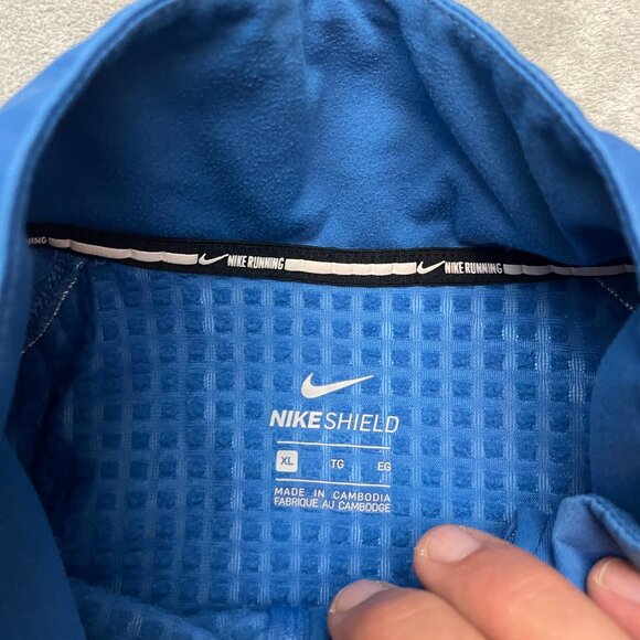 Nike Shield Women's XL Blue Jacket Full Zip Long Sleeves Thumb Holes Running - Picture 5 of 11